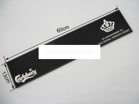 benutzerdefinierte schwarze PVC-Bar-Service-Matte mit Logo 3d 