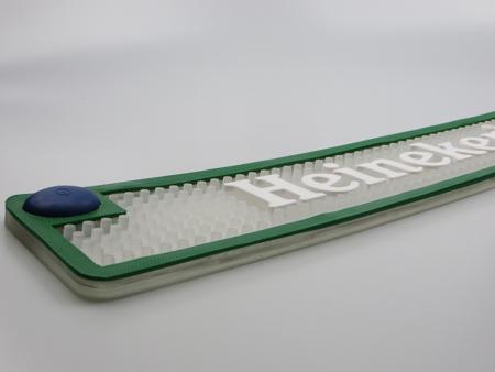 3d geprägtes Logo bedruckte geführte PVC-Stabmatte 