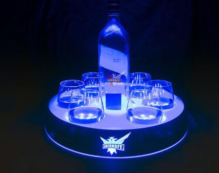 LED-Bier-Serviertablett für Gläser 