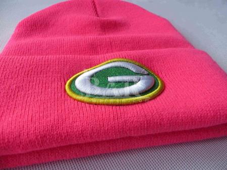 kundenspezifische rosafarbene Mädchen Beanie-Hüte mit gesticktem Logo für Förderung 