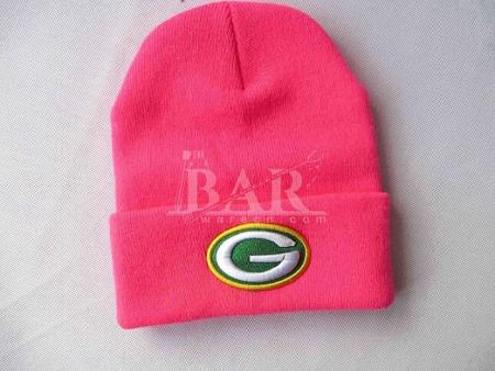 kundenspezifische rosafarbene Mädchen Beanie-Hüte mit gesticktem Logo für Förderung 