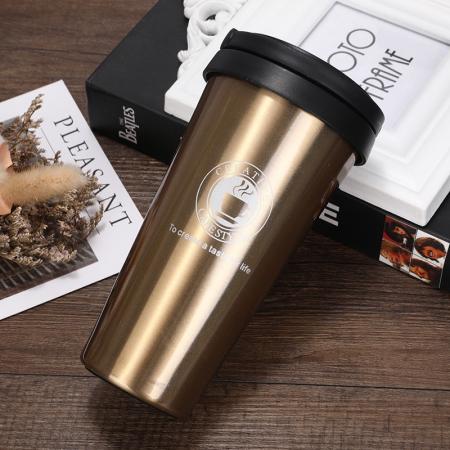 Mobile Kaffeetasse aus Edelstahl 304 mit anpassbarem kreativem Logo 