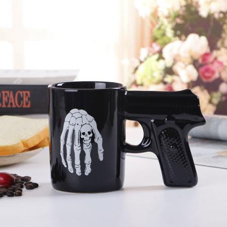 2019 neue pistolengriff kaffeetassen becher lustige pistole becher milch tee tasse kreative büro keramik kaffeetasse drink 