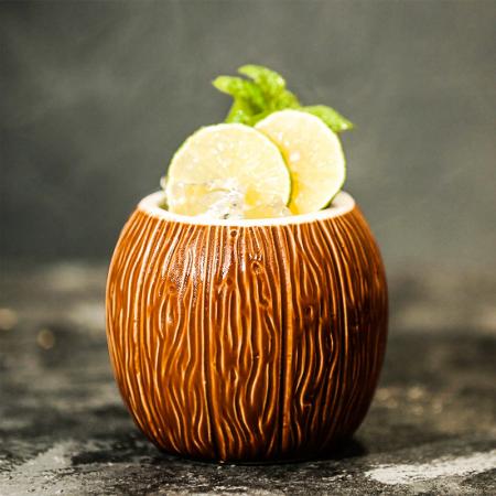 Kokosnussbecher Cocktailglas Tiki Cup im Hawaii-Stil 