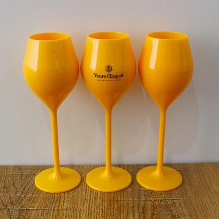 Acryl-Material anpassbare Farbe Logo Becher Champagnerglas 