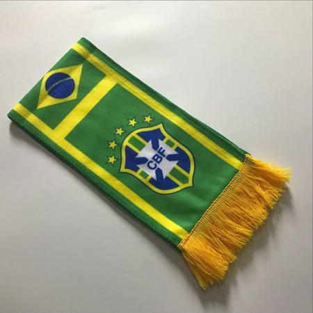 Weltcup Baumwolle Wolle Fan Schal benutzerdefinierte Brasilien Fußball Schal Souvenir Polyester Schal Wärmeübertragung 